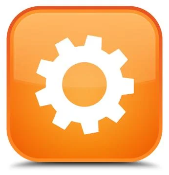 Process icon special orange square button Stock Illustration