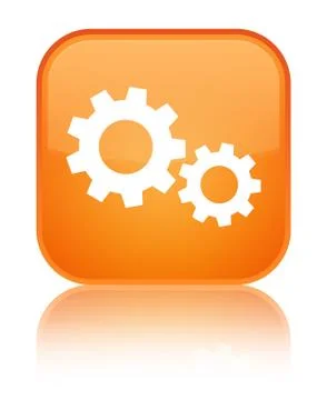 Process icon special orange square button Stock Illustration
