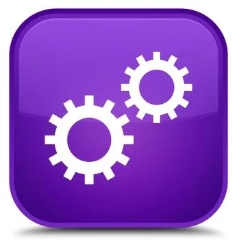 Process icon special purple square button Stock Illustration