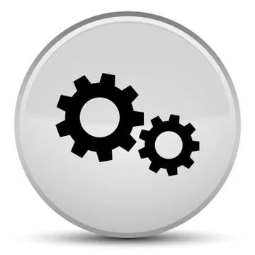 Process icon special white round button Stock Illustration