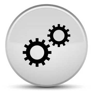 Process icon special white round button Stock Illustration
