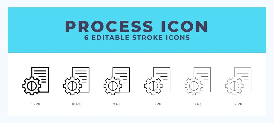 Process icon symbol. Isolated. Vector illustration with editable stroke. Stock Illustration
