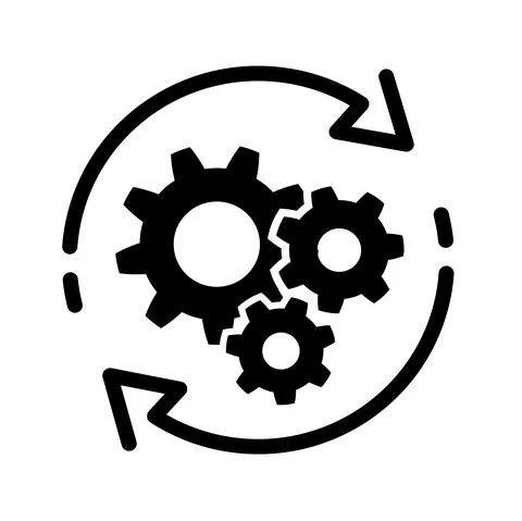 Process icon, technology, engine symbol Stock Illustration