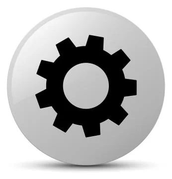 Process icon white round button Stock Illustration