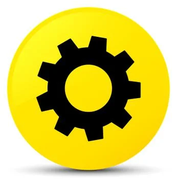 Process icon yellow round button Stock Illustration