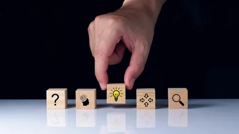 Process of idea concept formation or creation and problem solving. Thinking.. Stock Photos