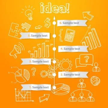 Process of idea generation, business illustration, vector Stock Illustration