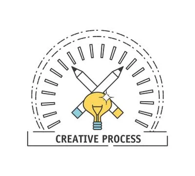 Process ideas to creative imagination and innovation Illustrazione stock