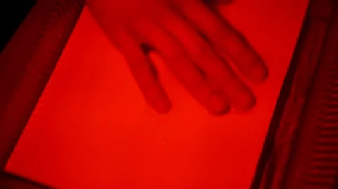 Process image appears in the photo paper Stock Footage 8549362