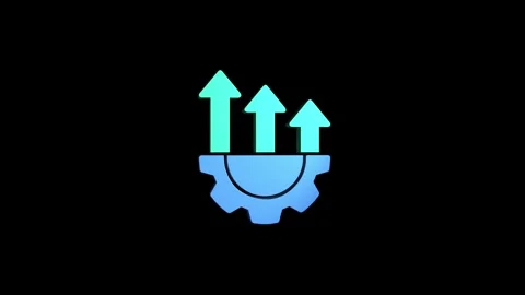 Process improvement 3D rendering rotating gear mechanism wheel for teamwork.. Stock Footage 313463649