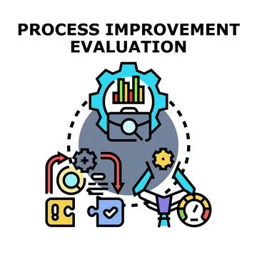 Process improvement and evaluation concept development Stock Illustration