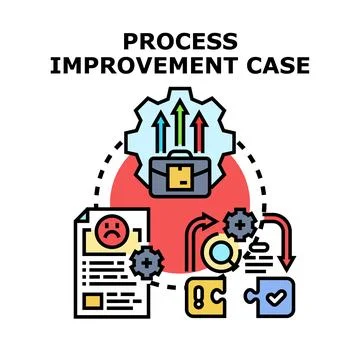 Process improvement case optimizing business workflow strategy 스톡 일러스트