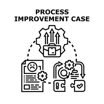 Process improvement case optimizing business workflow strategy Stock-Illustration