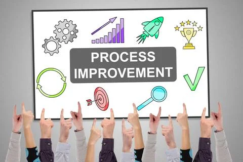 Process improvement concept on a whiteboard Stock Photos
