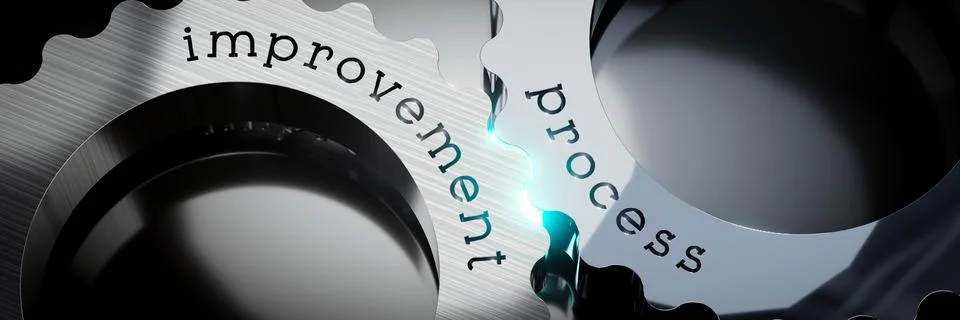 Process, improvement - gears concept - 3D illustration Stock Illustration
