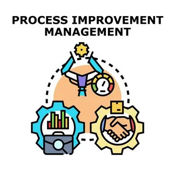 Process improvement management concept with business analysis, collaboratio.. Stock Illustration