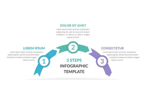 Process Infographics - 3 Steps Illustrazione stock