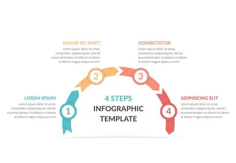 Process Infographics - 4 Steps Stock Illustration