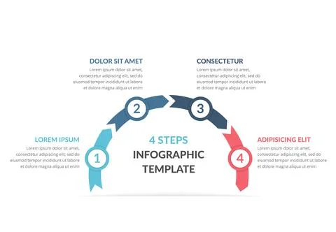 Process Infographics - 4 Steps 스톡 일러스트