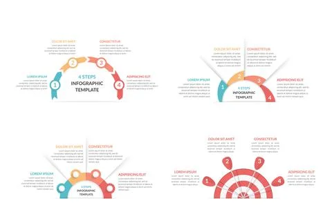 Process Infographics - 4 Steps 스톡 일러스트