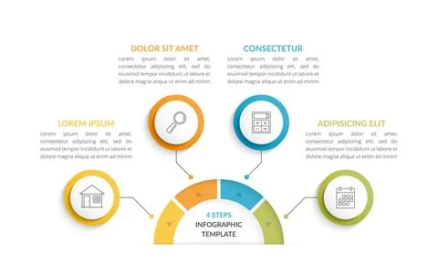 Process Infographics - 4 Steps Stock Illustration