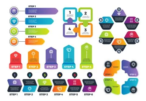 Process infographics. Business infographic elements, strategy map and chars for Stock Illustration