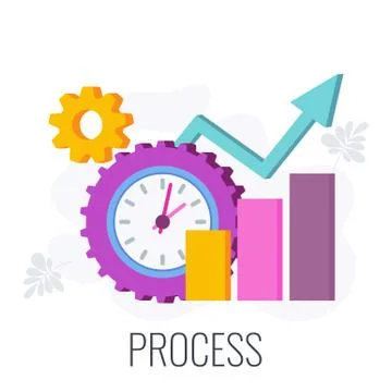 Process infographics flat vector pictogram. 7 PS marketing mix. Stock Illustration