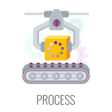 Process infographics flat vector pictogram. 7 PS marketing mix. Stock Illustration
