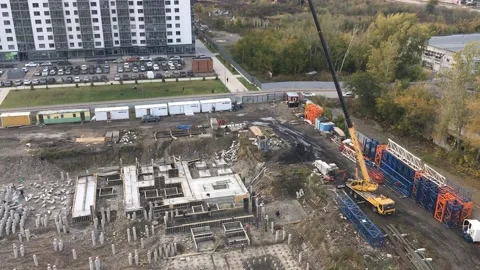The process of installing a tower crane Video stock 164281688