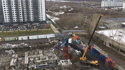 The process of installing a tower crane Video stock 165257195