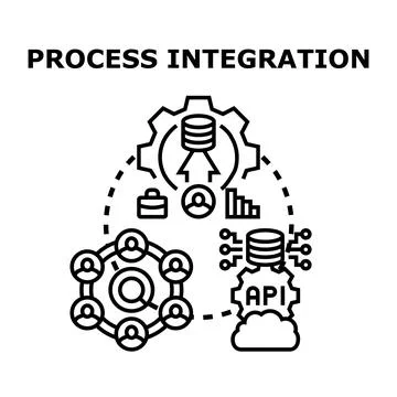 Process integration business concept illustrating data connection イラスト素材