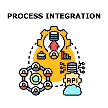 Process integration business concept illustrating data connection Stock Illustration