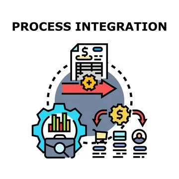 Process integration concept visualizing business workflow automation Stock Illustration