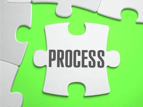 Process - Jigsaw Puzzle with Missing Pieces Stock Illustration