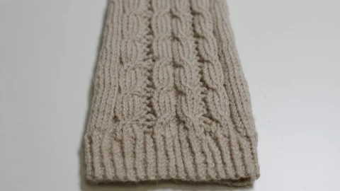 Process of knitting gloves with knitting needles Stock Footage 87741870