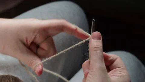 The process of knitting with needles. Stock Footage 169984844