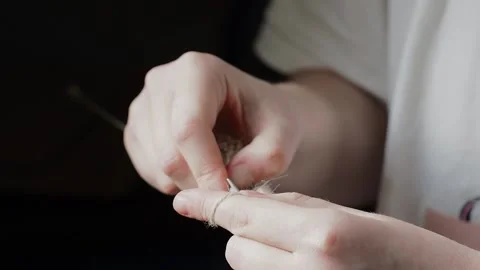 The process of knitting with needles. Stock Footage 169984848