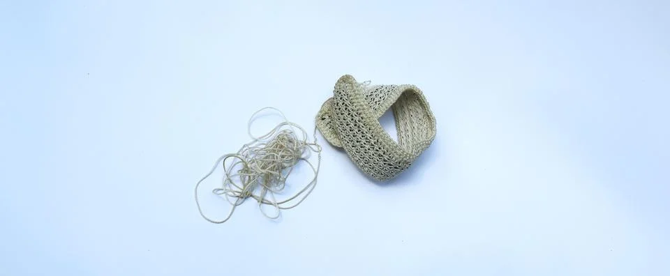 Process of knitting yarn gray Stock Photos