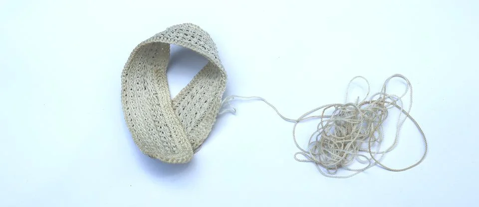 Process of knitting yarn gray Stock Photos