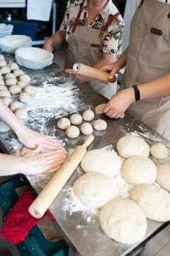 The process of learning the craft of baking in a Stock Photos