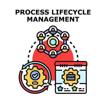 Process lifecycle management concept for business development Ilustração Stock