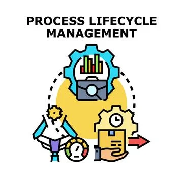 Process lifecycle management operating business strategy system Stock Illustration