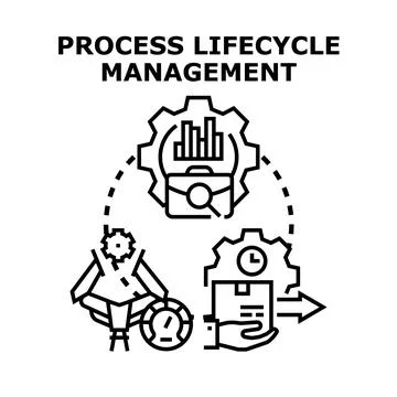 Process lifecycle management operating business strategy system Stock Illustration