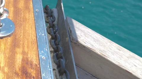 The process of lifting the anchor using a windlass. Stock Footage 111315523