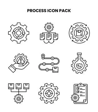 Process Line Graphics Icons Pack Illustration