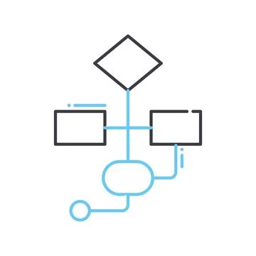 Process line icon, outline symbol, vector illustration, concept sign Stock Illustration