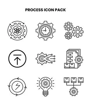Process Line Scalable Icons Pack Stock Illustration