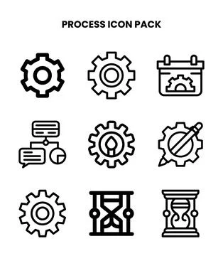 Process Line Scalable Icons Pack Иллюстрация