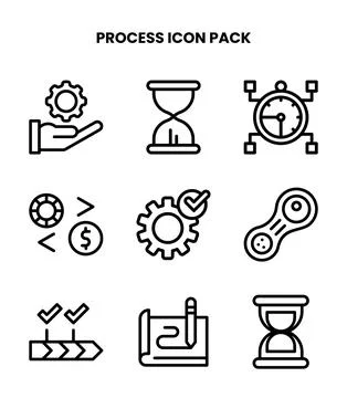 Process Line Vector Icons Pack Иллюстрация