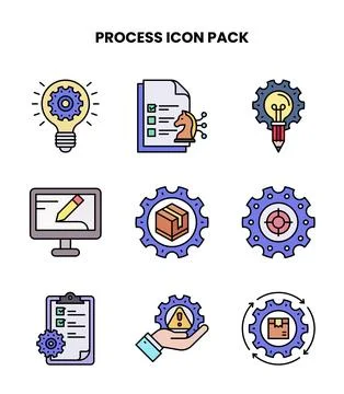 Process Lineal Color Scalable Icons Pack Illustration